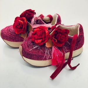 Joyfolies glitter girls shoes. Glitter burgundy.